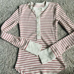 Striped Long Sleeve Shirt Aerie Small